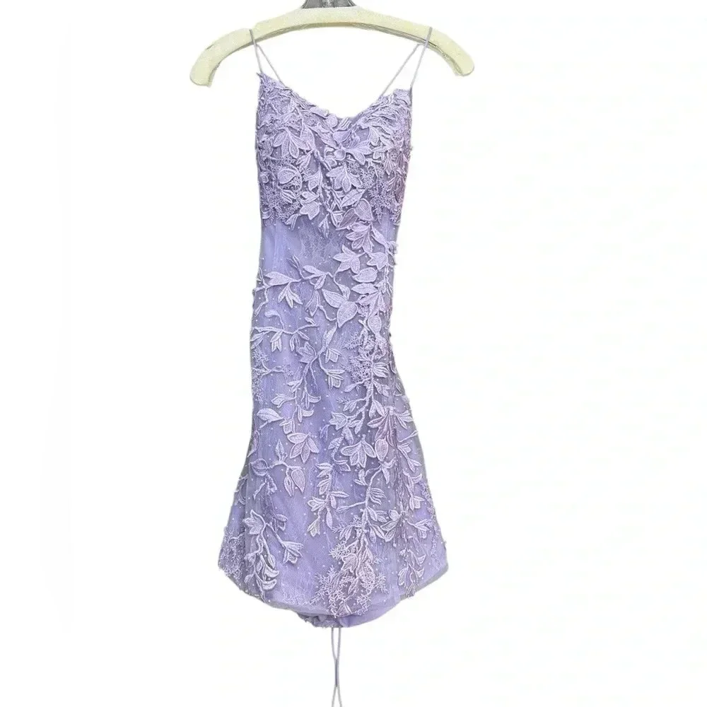 slim fit dress slacks Embroidered Sheer Bodice Short Prom Dress